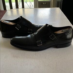 HUGO BOSS Men’s Black Smooth Leather Double Monk Strap Dress Shoes Size 10.5 US